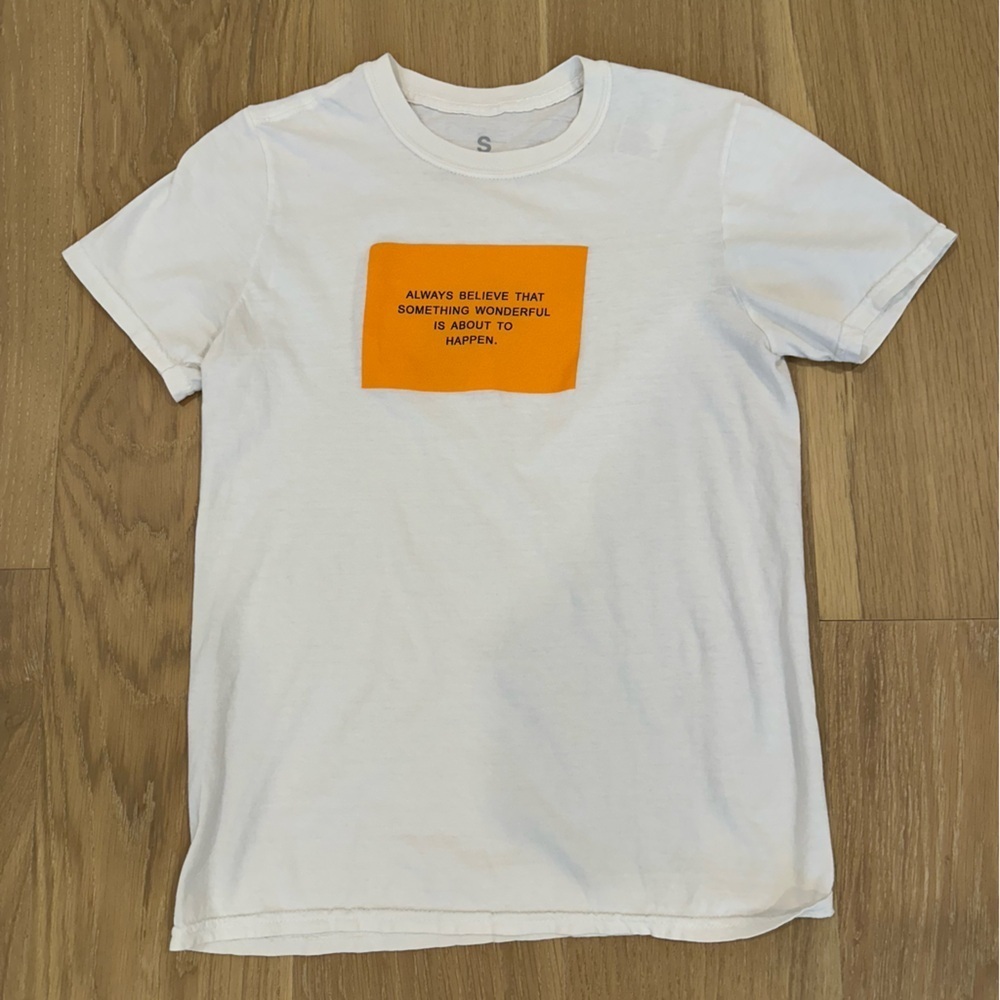 Urban Outfitters Graphic Tee Tshirt White Small Motivational Happy Smiley Summer - Picture 2 of 12